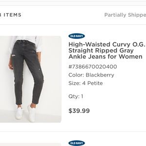 MOM JEANS FADED BLACK/DISTRESSED size 4